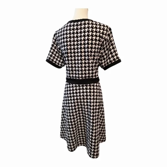 SHEIN Black and White Houndstooth Mini Dress - Picture 4 of 6